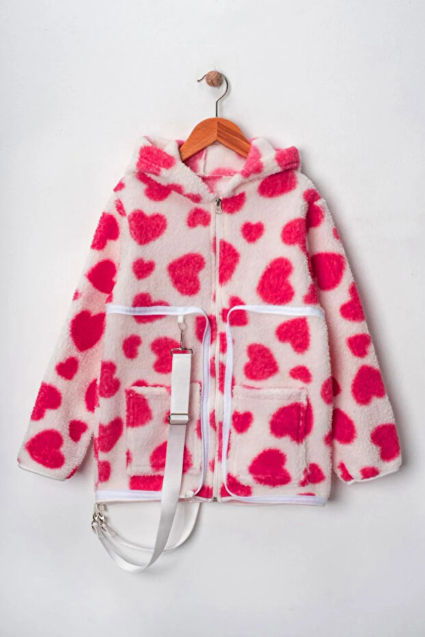 Plush Unisex Children's Coat That Can Transform into My Little One's Backpack - Pink