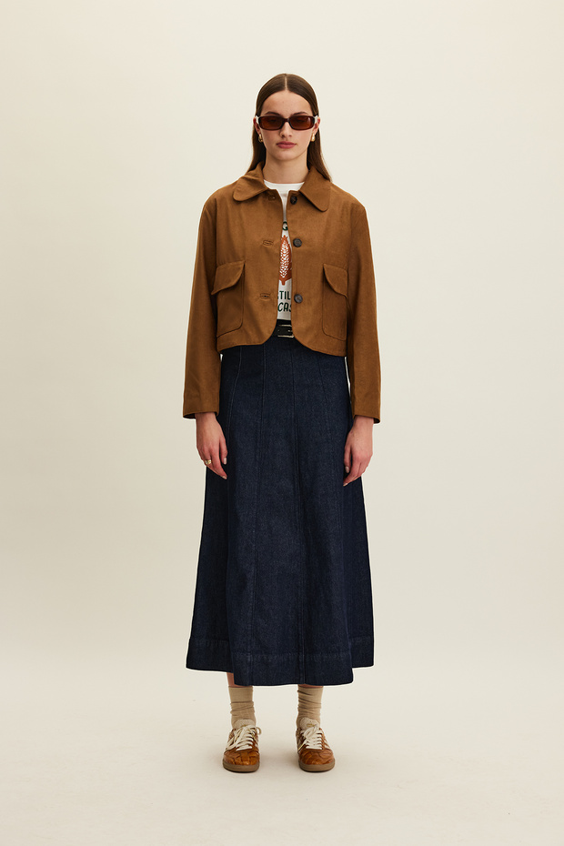 Denim Flawed Skirt Deep Blue
