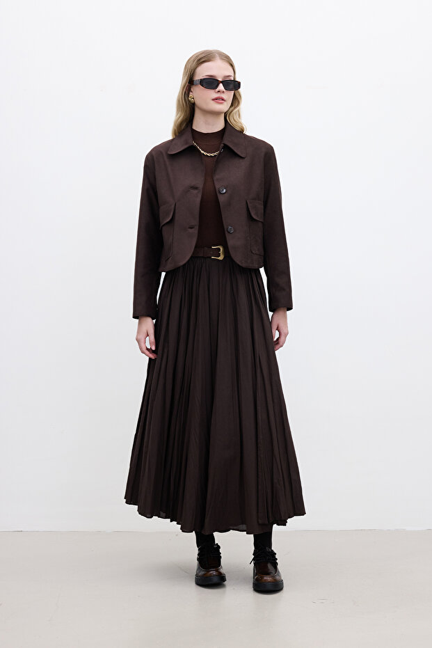 Pilise Maxi Skirt Dark Brown