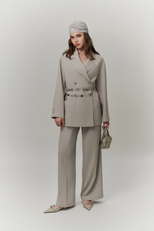 Draped Pleated Pants Soft Green
