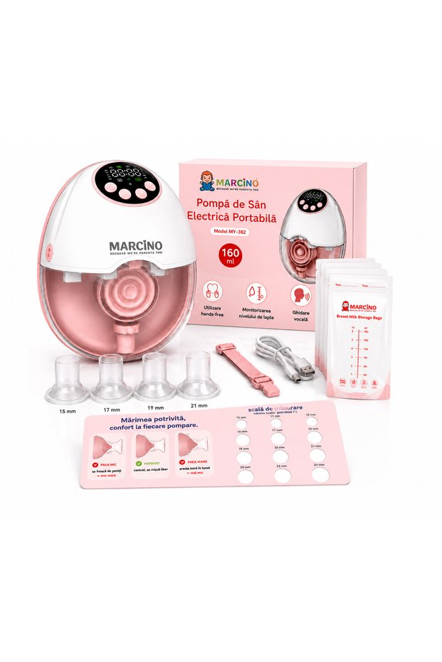 ®Lactea PRO electric breast pump, 4 operating modes, 12 intensity levels, ultra portable, BPA-free, anti-reflux, anti-leakage, 1200 mAh battery, Complete Breastfeeding Set.