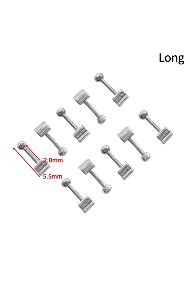 1pack long 5.5mm 10Pcs/Pack Dental Crimpable Hooks Cross Tube Long Short Right/Left Stainless Steel
