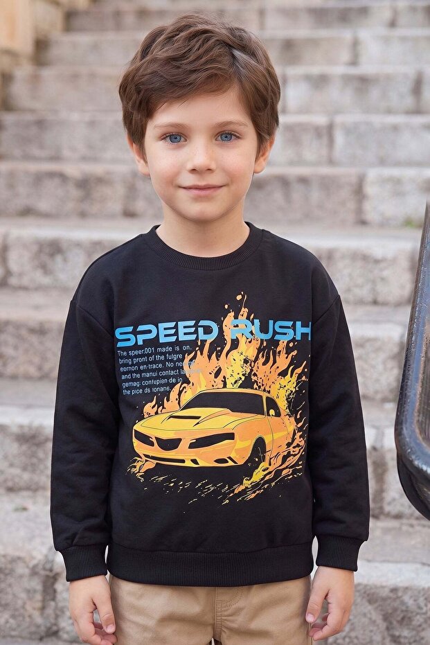 Car Printed Boy's Sweatshirt