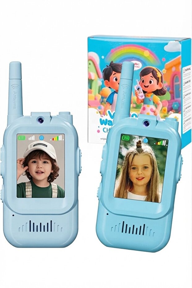 Children's Wireless Video Intercoms, 2-Pack Rechargeable (Pink/Blue)
