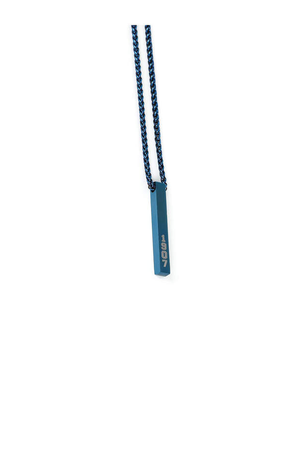 FB RECTANGULAR STEEL PENDANT (DARK BLUE)