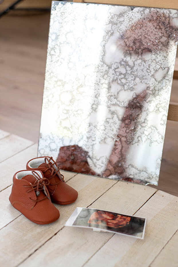 Newborn Baby Leather Laced First Step Boots