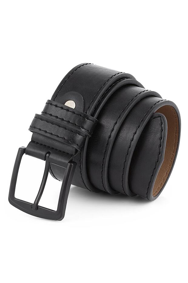 Men's Faux Leather Belt Black Color