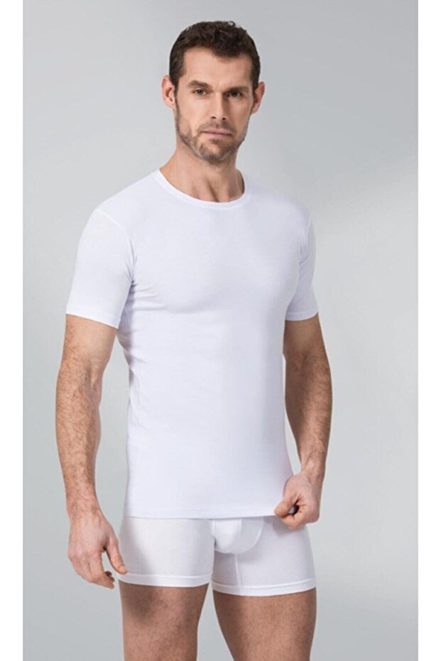 181 Half Sleeve Lycra Men's Undershirt White