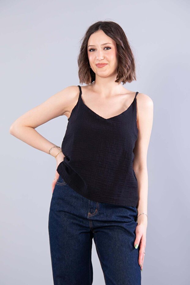 6650 (n-2284) muslin blouse with rope strap