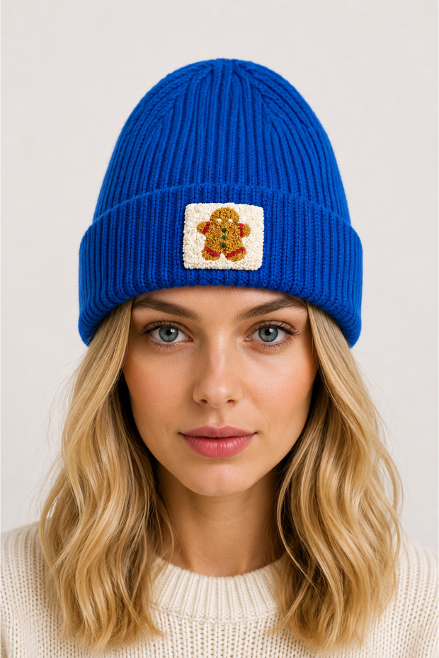 Ginger Punch Wool Blue Beanie New Year Birthday Gift