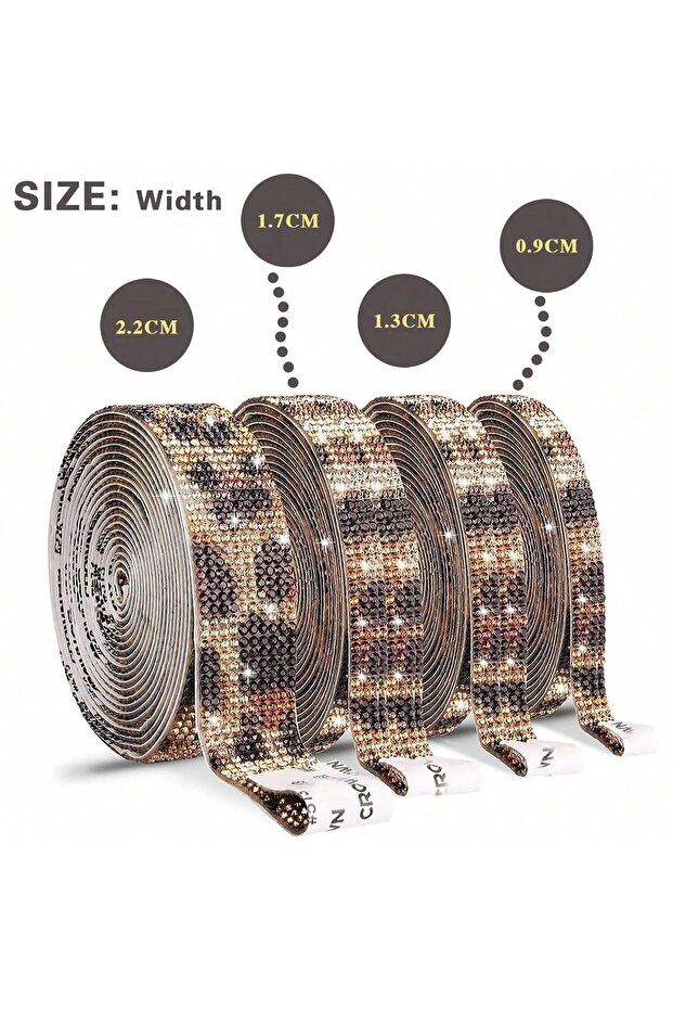 Wide-2.2cm 1 Pcs Self Adhesive Rhinestone Diamond Bling Crystal Ribbon Sticker Wrap for Craft Jewel