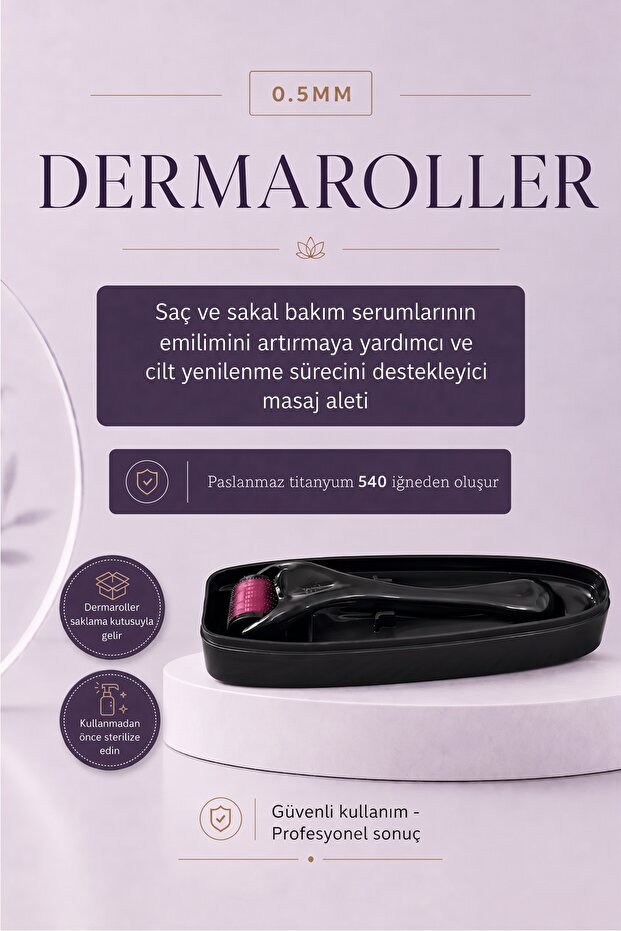 Cocover Titanium Tip 540 Needle Derma Roller 0.5 mm Needle m 0009 Suitable for Hair Eyebrow Serum
