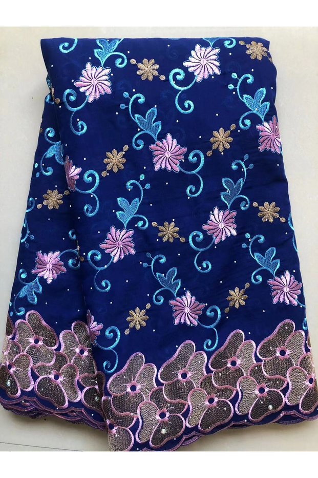 5yard 6 DX023 Wholesale Cotton African Lace Fabric 2026 High Quality Swiss Voile Lace Fabric Nigeria