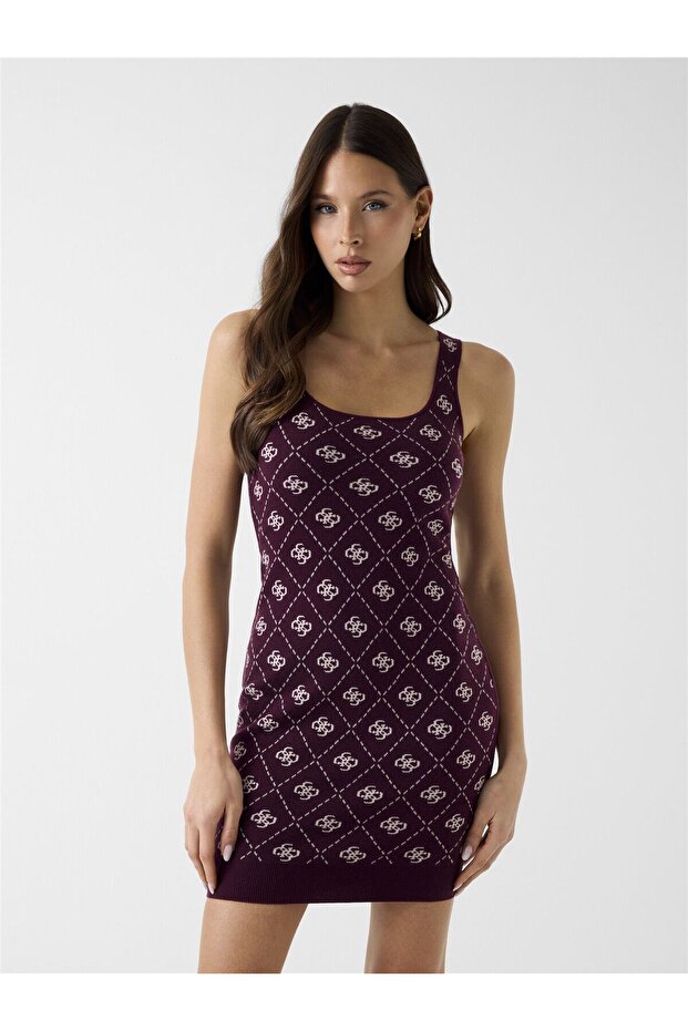 4G logo wool blend mini dress
