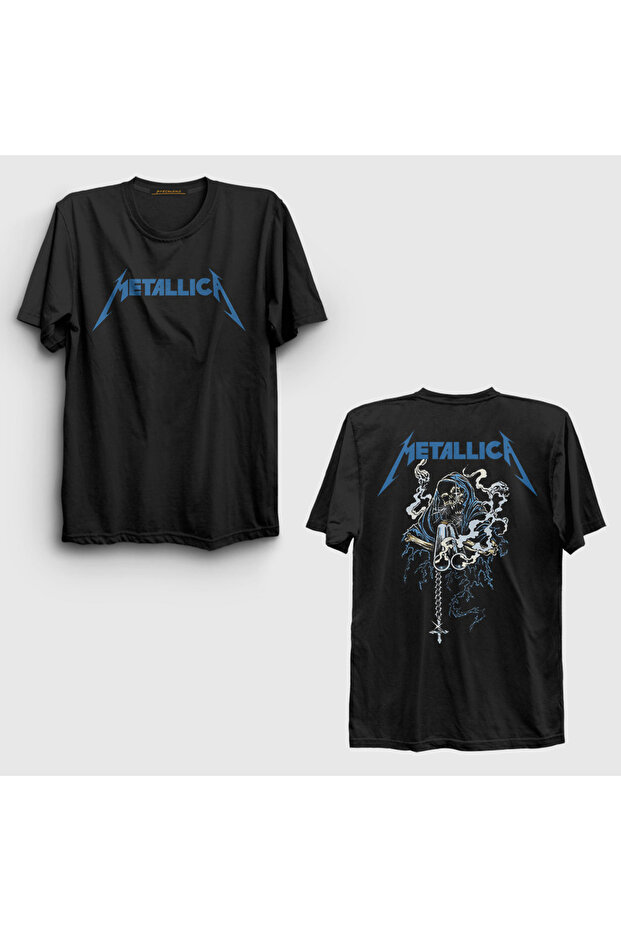 Unisex Black Gun Smoke Metallica Back Printed T-Shirt 516883 Tt