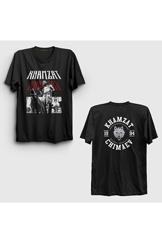 Unisex Black Dog Ufc Mma Wrestling Khamzat Chimaev Back Printed T-Shirt 526967Tt