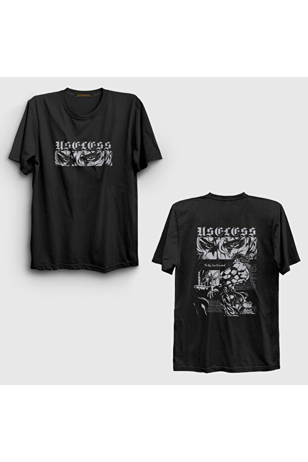 Unisex Black Useless Dio Brando Jojo Back Printed T-Shirt 589713Tt