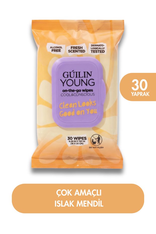 Young Travel Type Skin Cleansing Wipes 30Pcs | Ferah Kokulu | Alcohol-Free | Dermatologically Tested