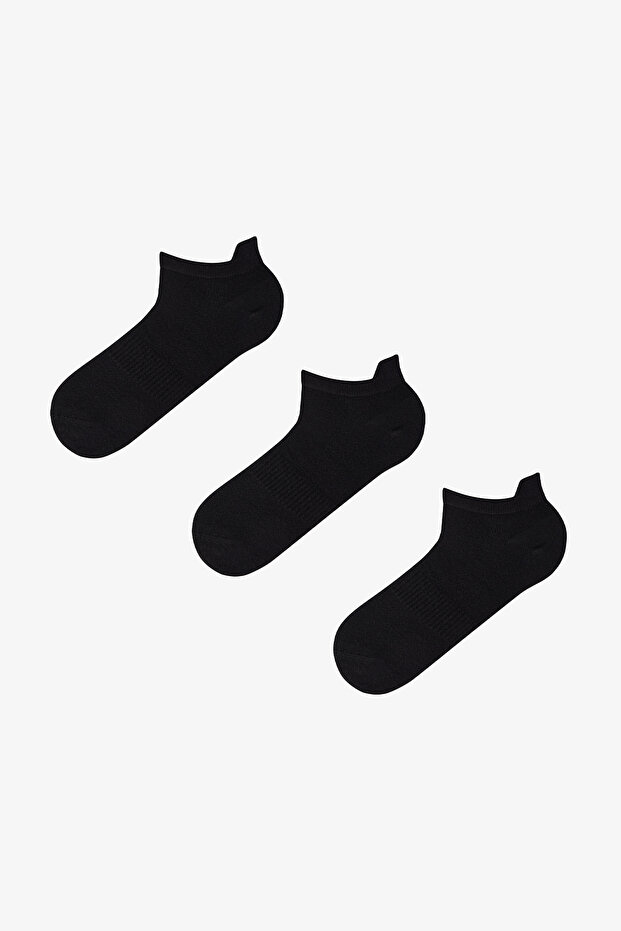 Men's Black Bamboo 3 Pairs Booties Socks