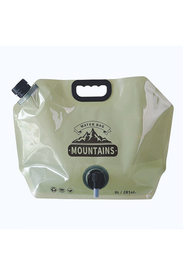 1pc 8L Large Capacity Outdoor Folding Water Bag Camping Portable Water Bag Thickened Soft Food Grade