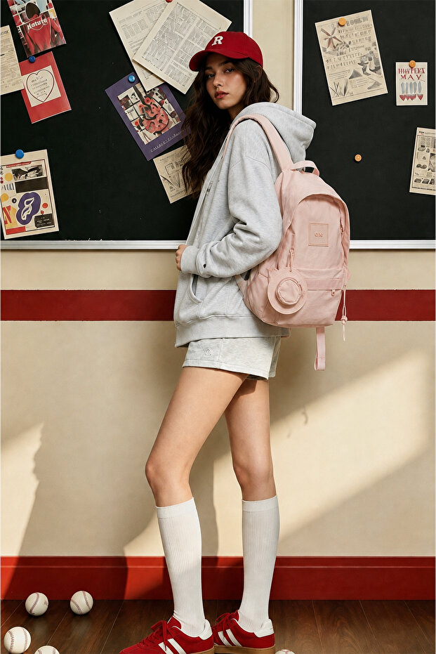 Hat Charmlı Backpack Pink