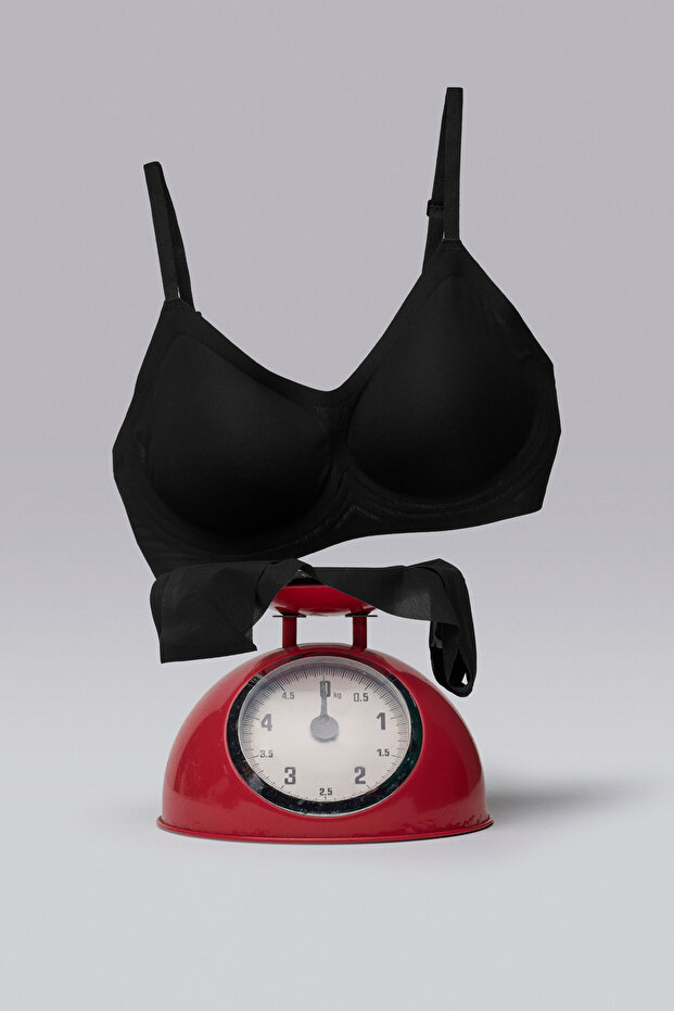 Zerogram - Ribbed Light Invisible Black Wire-Free Bra