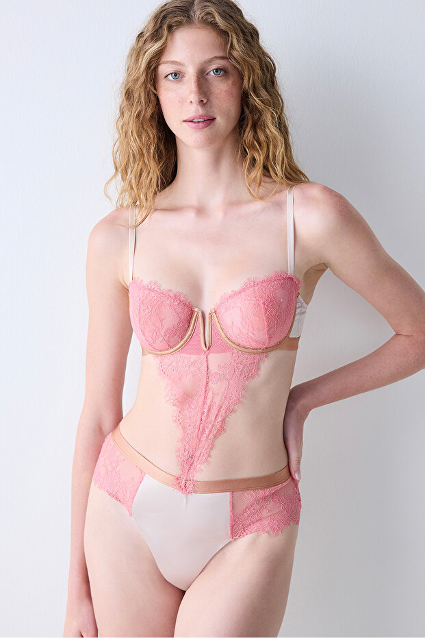 Satin Lace Mink Bodysuit