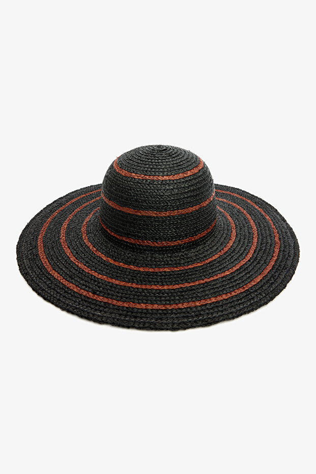 Hermona Black Straw Hat
