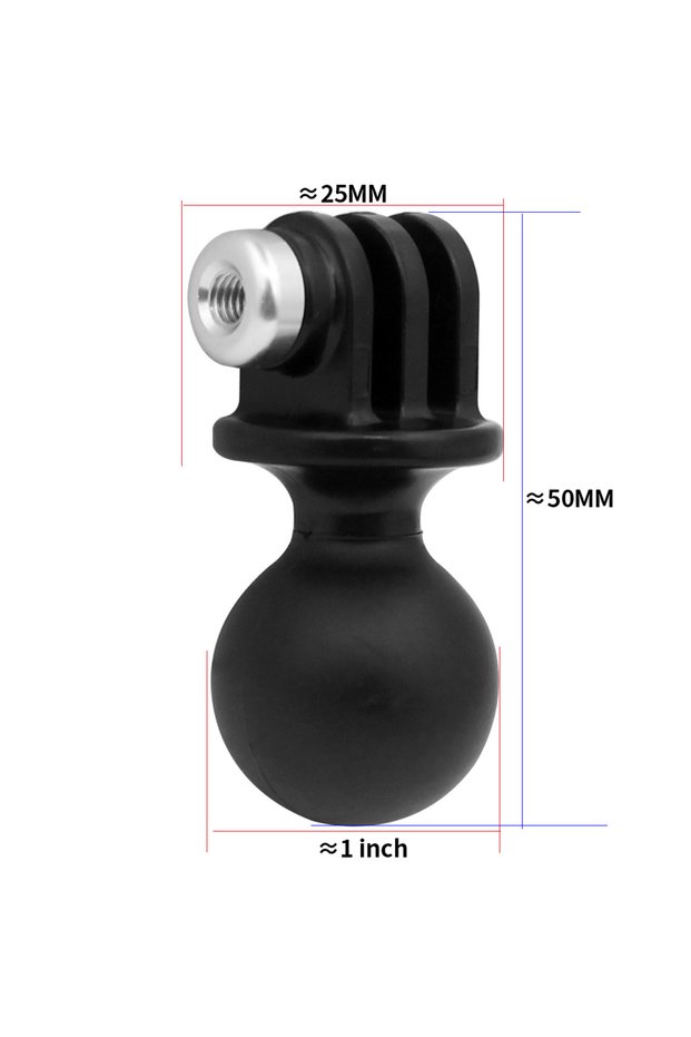 Universal Type B Plastic 25mm Ball Head Adapter Mount Fixed Bracket for Gopro 13 12 Insta360 X4 OSMO