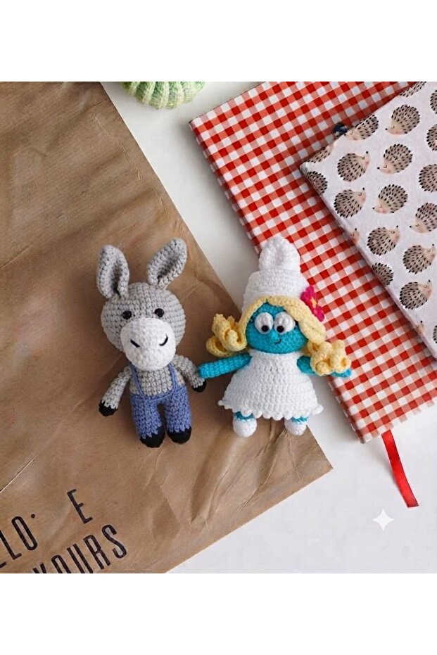 Organic Knitted Toy Squeezy and Donkey Toy