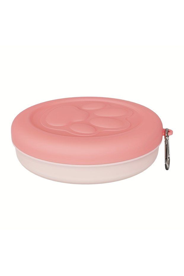 Pink 1pc Pet Travel Bowl Outdoor Portable Dog Food Bowl Snack Box Multifunctional Dog Training Snack
