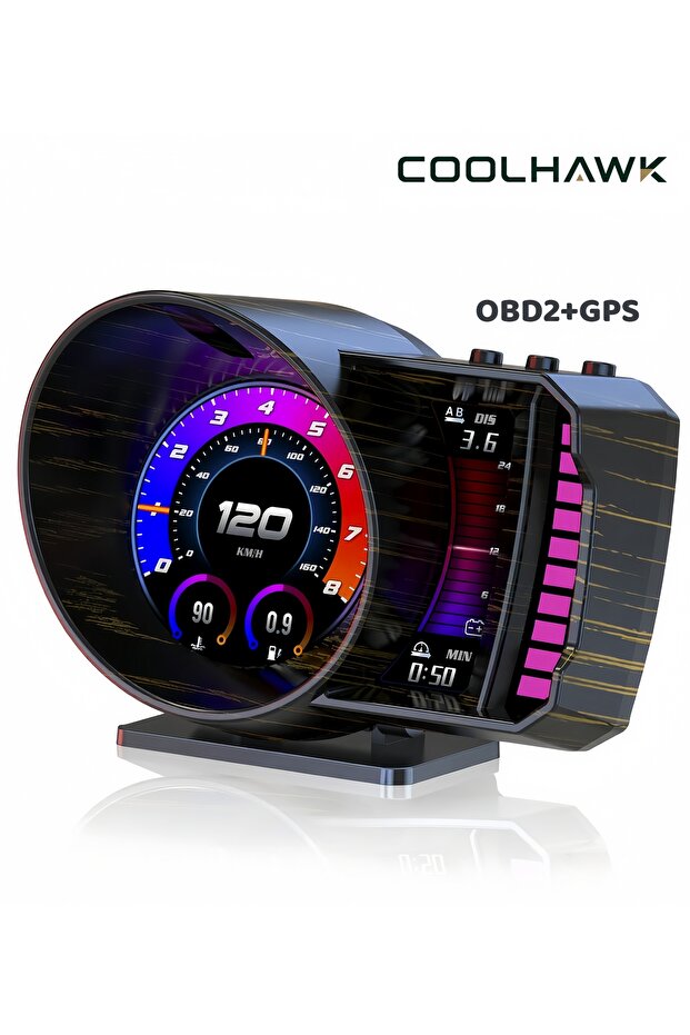 شاشة عرض HUD للسيارة - OBDⅡ+GPS، التعرف على الإيماءات، وظائف إنذار متعددة، عداد السرعة للمركبات