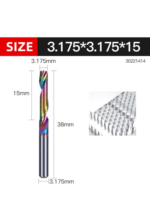 30221414 HUHAO 3.175 4 6 8mm Single Flute End Mill HRC70 Aluminum Spiral Router Bit DLC Coating Carb