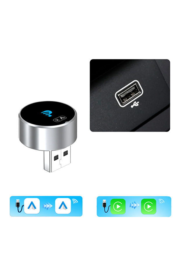 One-year MINI 2.0 USB Getpairr MINI Wireless Carplay Adapter Android Auto Double WIFI Auto