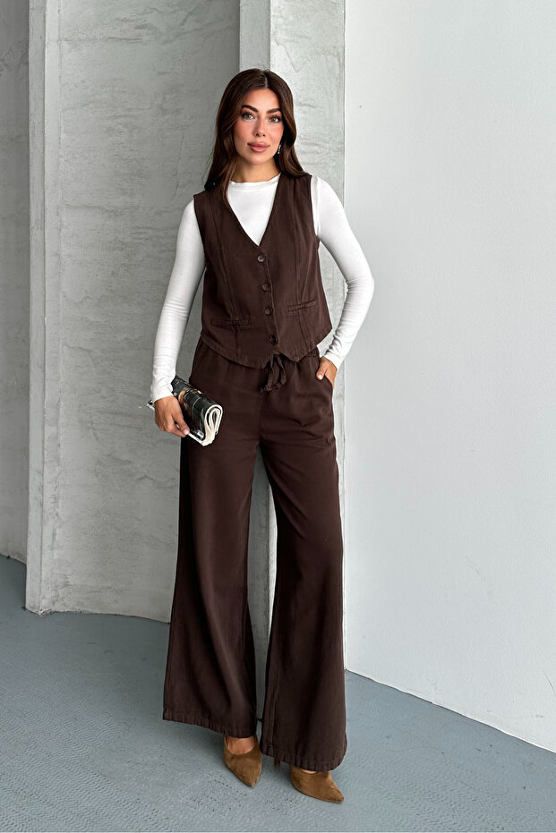Women's Vest Set Top and Bottom Set