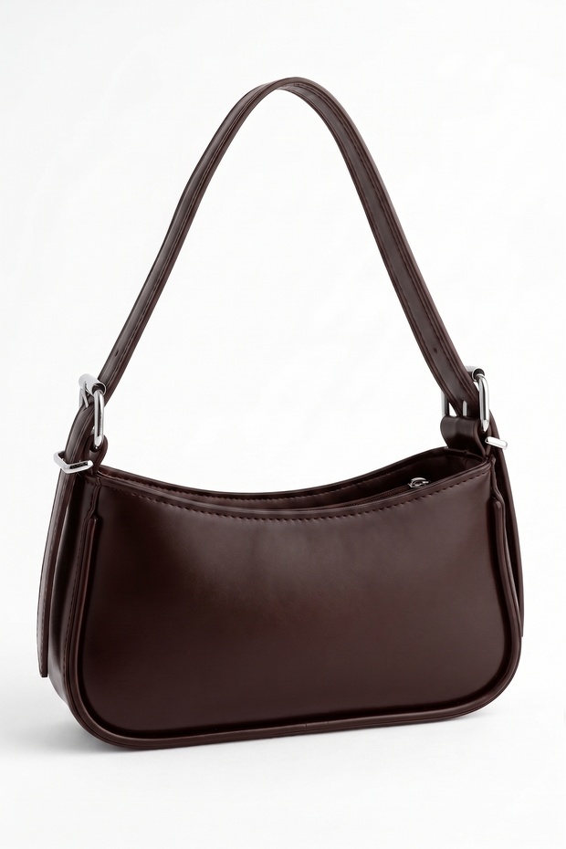 Brown Women's Baguette Shoulder Bag