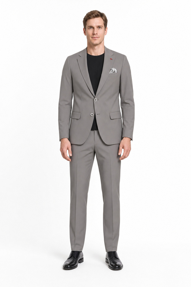 Mink Mono Collar 6 Drop Slim Fit Half Lining Flexible Suit 1001260162