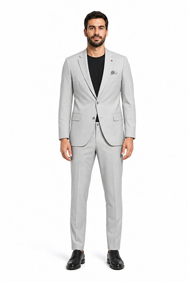 Stone Mono Collar 6 Drop Slim Fit Half Lining Flexible Suit 1001260162