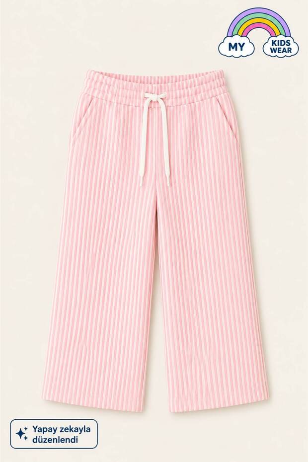 Girls' Loose Cut Striped Trousers 4-16 Years 11993