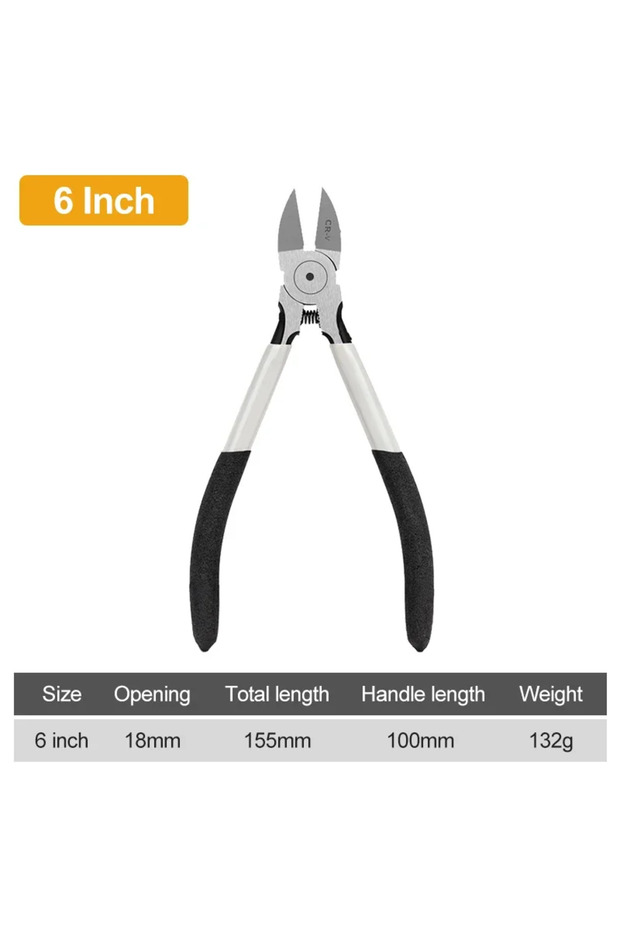 Deli 6 inch 5/6 Inch Cr-V Mini Electronic Wire Stripping Pliers Diagonal Pliers Side Cutter Plastic