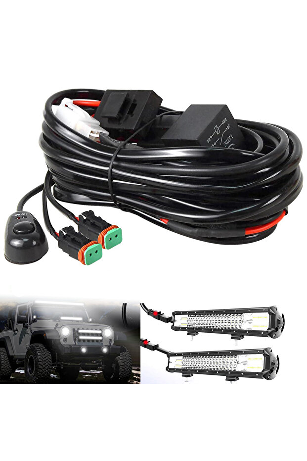 2 Core DT Wiring Harness Kit LED Light Bars Driving Lights Offroad LED Pods Wire Harness for Truck U