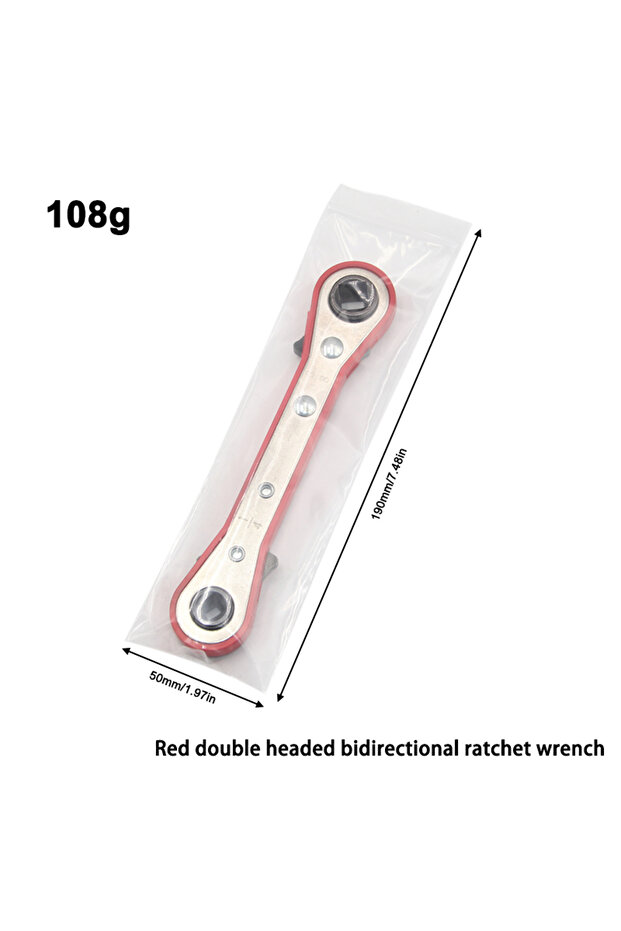Red edged wrench Red Edge Double-Headed Ratchet Square Wrench Air Conditioning Valve Refrigeration M