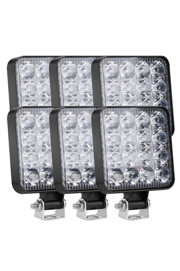 6pcs 48W 16 Led 12V 24V LED Light Bar Work Light For Car Tractor Boat Truck 4X4 4WD SUV ATV Off Road