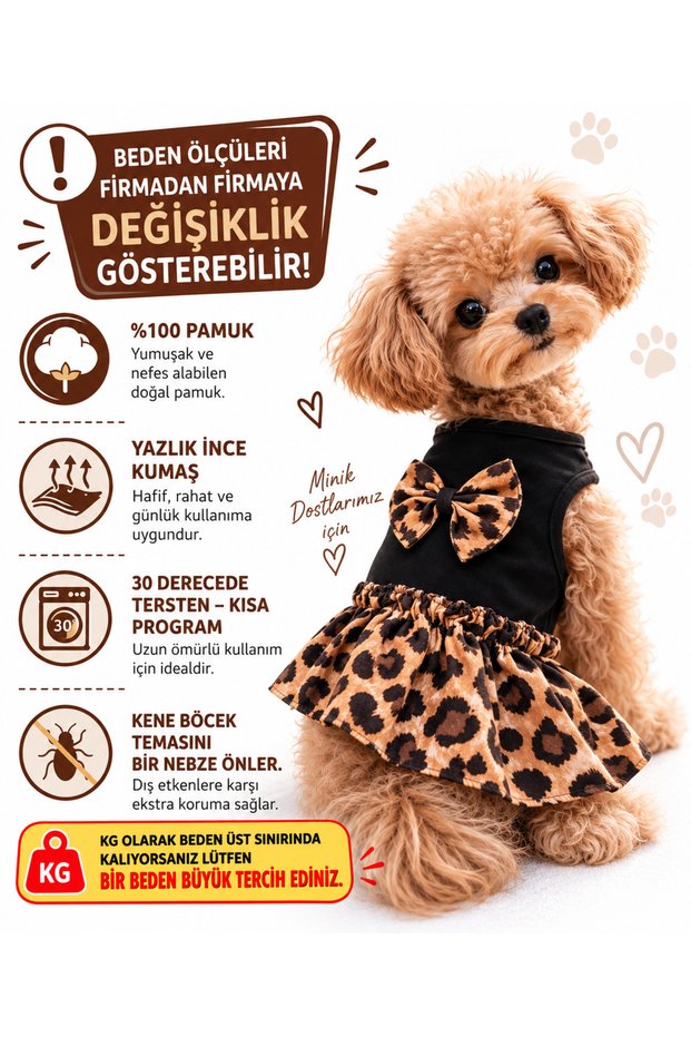 Small Breed Love Leopard Dog Dress Dog Outfit (1-10kg)