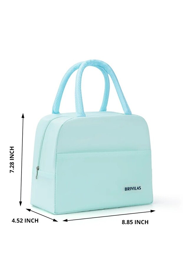 1pc Blue 1pc Portable Insulation Bag Office Worker Lunch Box Bag With Thickened Aluminum Foil Picnic
