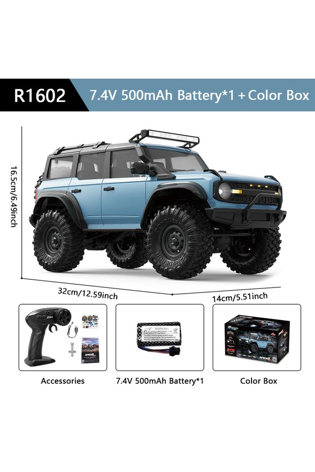 R1602 HB R1601 RC Car 1:16 2.4G 4WD Off-Road Remote Control Cars with LED Crawler Trucks Climbing Ve