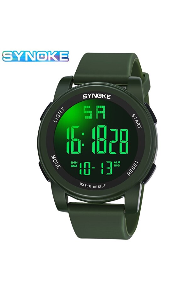 Army Green SYNOKE Men Outdoor Sports Multifunctional Waterproof 5Bar Shock Resistant Large Screen Di