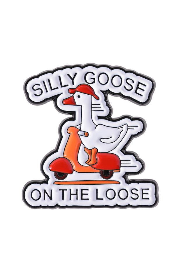 Apricot Style 8 Cartoon Animal Quote Enamel Pin Cute Duck Goose accoon Cat Frog Metal Brooches Lapel