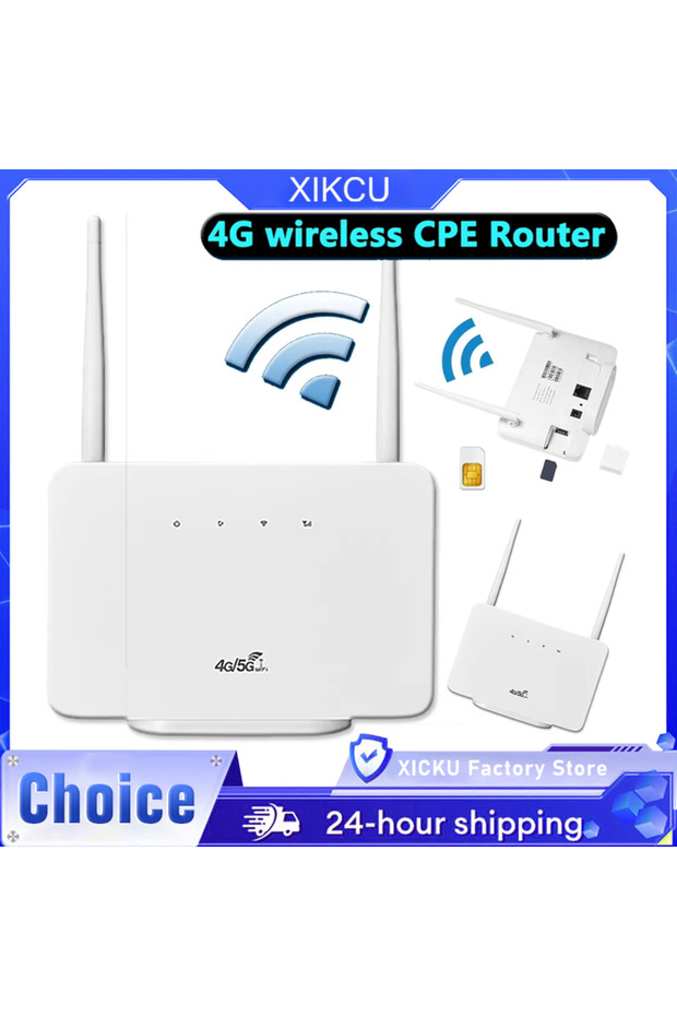 4G Wireless Router 300Mbps 4G Router Wireless Modem External Antenna with Sim Card Slot EU Plug for