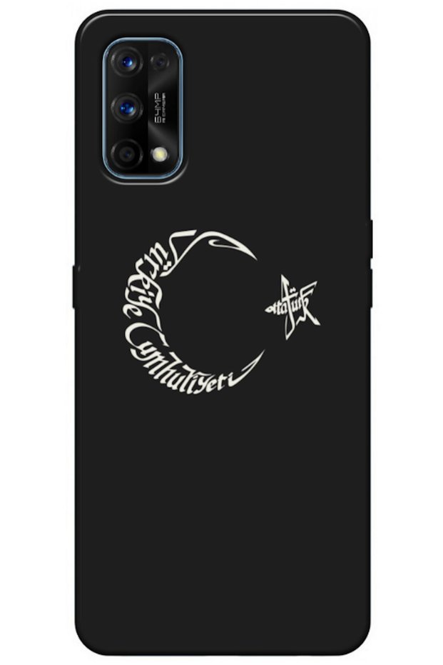 Realme 7 Pro Compatible Case Moon Star and Atatürk Silicone Case (Printed)